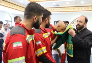 حضور کاروان خادمین حرم مطهر حضرت امام رضا (ع) در شرکت صبا فولاد خلیج فارس