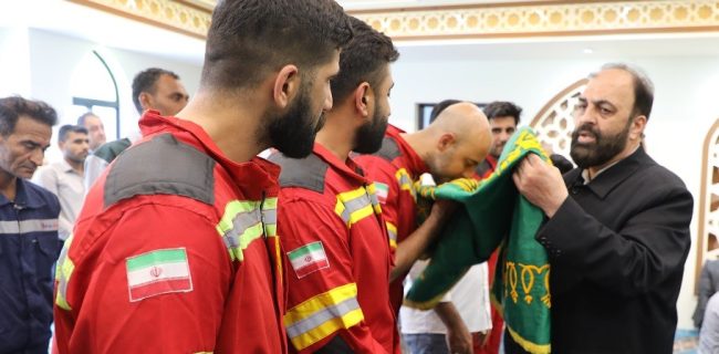 حضور کاروان خادمین حرم مطهر حضرت امام رضا (ع) در شرکت صبا فولاد خلیج فارس