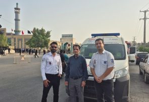 پوشش امدادی اورژانس هرمزگان در آیین وداع با شهید مدافع وطن