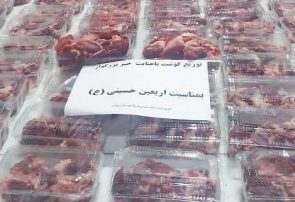 توزیع بسته های گوشت بین خانواده های ایتام و محسنین رودانی به مناسبت اربعین حسینی