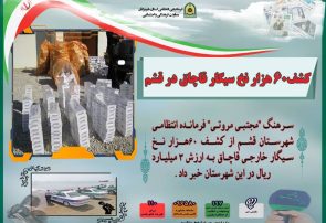 کشف۶۰ هزار نخ سیگار قاچاق در قشم