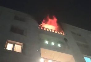 حریق منزل در طبقه پنجم