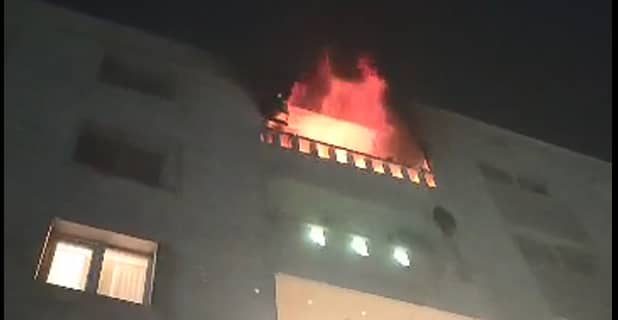 حریق منزل در طبقه پنجم