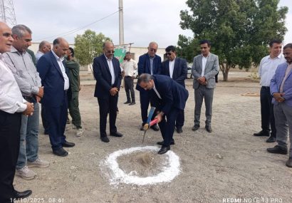 آئین کلنگ زنی سالن ورزشی دانش آموزی روستای چاه اسماعیل