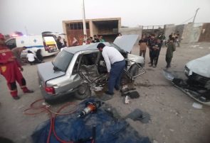 نجات دو سرنشین محبوس‌شده در حادثه برخورد دو خودرو در روستای تل‌سیاه