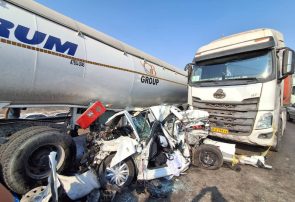 نجات راننده محبوس در سانحه جادهای بلوار شهید رجایی / عملیات رهاسازی آتشنشانی با موفقیت انجام شد