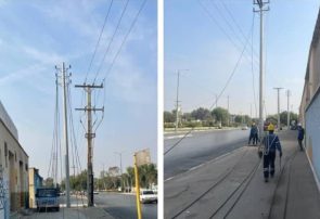 شروع سیم کشی خط دو مدار جدید از پست دیزل جهت کاهش بار خطوط پر بار مرکز شهر بندرعباس